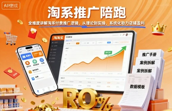 【精】淘系推广陪跑，全维度讲解淘系付费推广逻辑，从理论到实操，系统化助力店铺盈利-副业吧