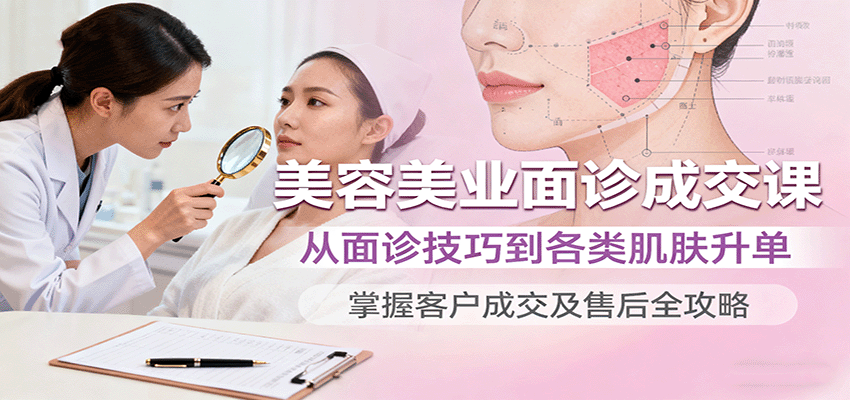 美容美业面诊成交课，从面诊技巧到各类肌肤升单，掌握客户成交及售后全攻略-副业吧