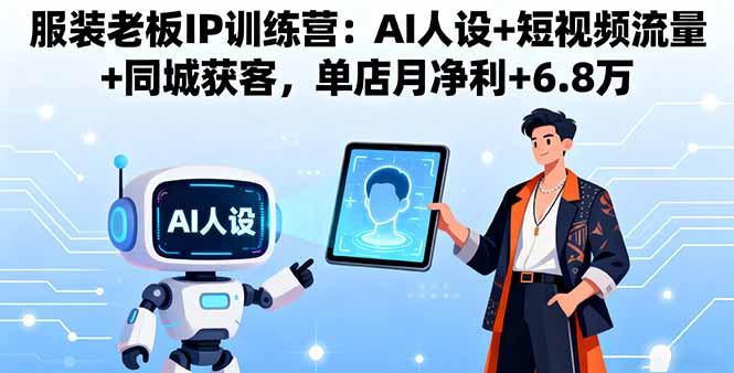 服装老板IP训练营:AI人设+短视频流量+同城获客,单店月净利+6.8万-副业吧