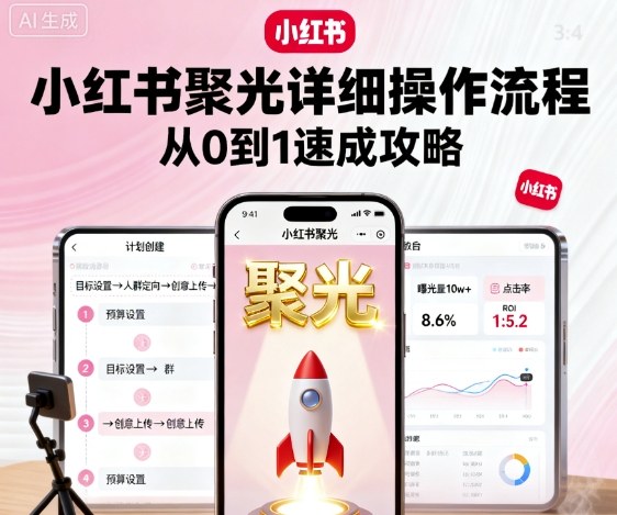 小红书聚光详细操作流程,小红书聚光从0到1速成攻略-副业吧