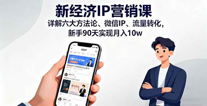 （16194期）新经济IP营销课：详解六大方法论、微信IP、流量转化，新手90天实现月入10w-副业吧