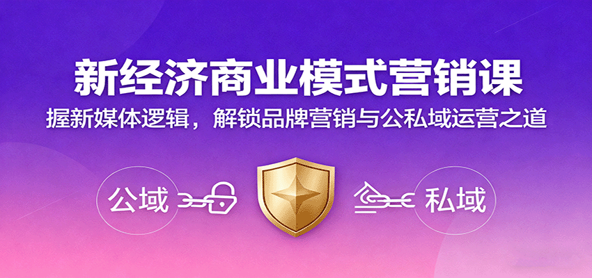 新经济商业模式营销课，握新媒体逻辑，解锁品牌营销与公私域运营之道-副业吧