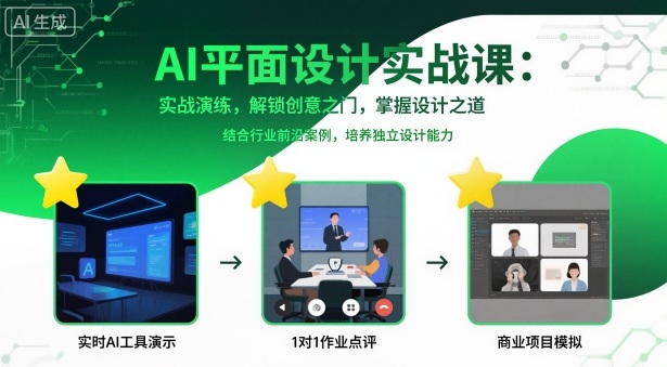 AI平面设计实战课，实战演练，解锁创意之门，掌握设计之道-副业吧