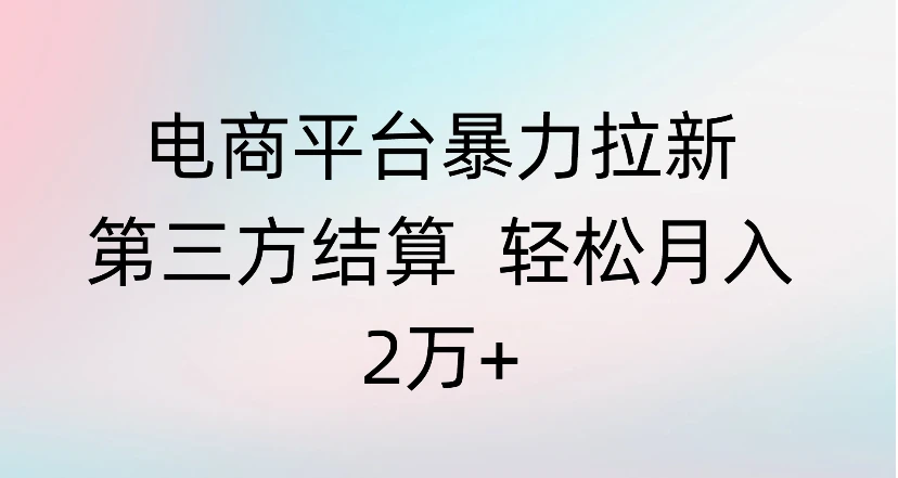 电商平台暴力拉新第三方结算 轻松月入2万+-副业吧