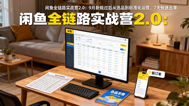 闲鱼全链路实战营2.0:9月新规过后从选品到标准化运营,7天快速出单-副业吧