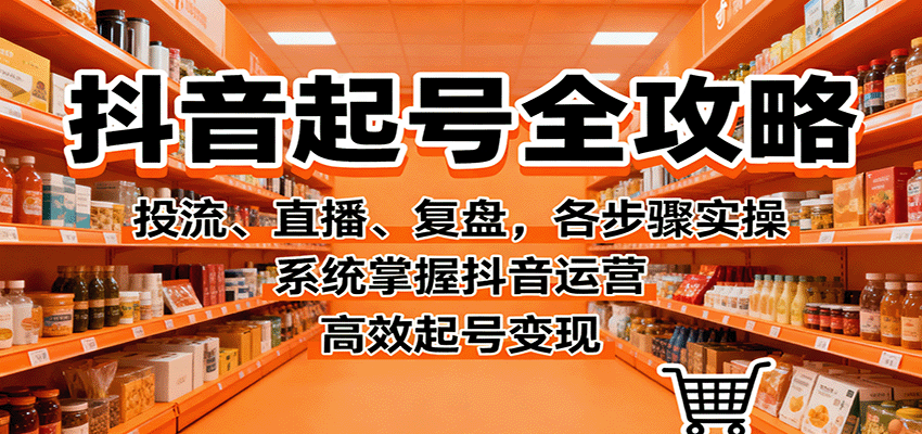 抖音起号全攻略,投流、直播、复盘,各步骤实操,系统掌握抖音运营,高效起号变现-副业吧