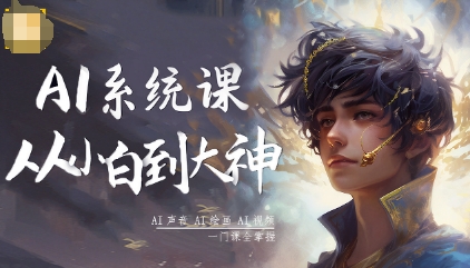 AI系统课程,从小白到大神系统学AI,AI声音-AI绘画-AI视频一门课全掌握-副业吧