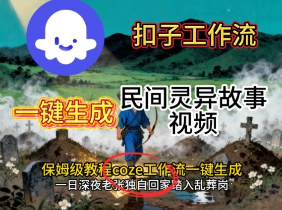 Coze扣子工作流一键生成民间灵异故事视频,保姆级教程搭建教学-副业吧