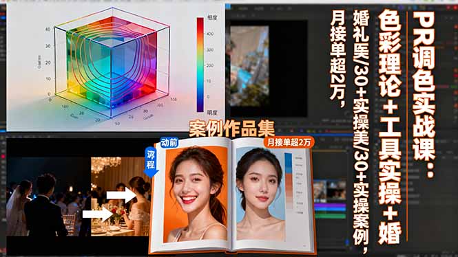 PR调色实战课:色彩理论+工具实操+婚礼医美/30+实操案例,月接单超2万-副业吧