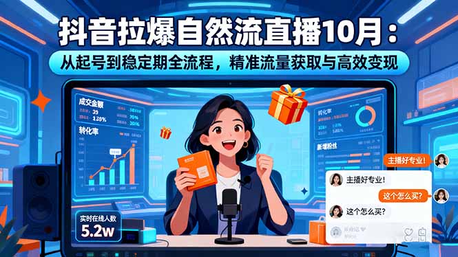 抖音拉爆自然流直播10月:从起号到稳定期全流程,精准流量获取与高效变现-副业吧