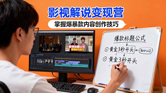 影视解说变现营:通过30+实战案例爆款内容创作技巧,掌握影视解说盈利密码-副业吧