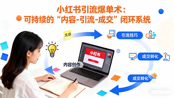 小红书引流爆单术:构建一套低成本 可持续的“内容-引流-成交”闭环系统-副业吧