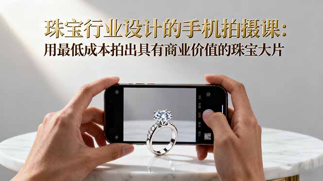 珠宝行业设计的手机拍摄课:用最低成本拍出具有商业价值的珠宝大片!-副业吧
