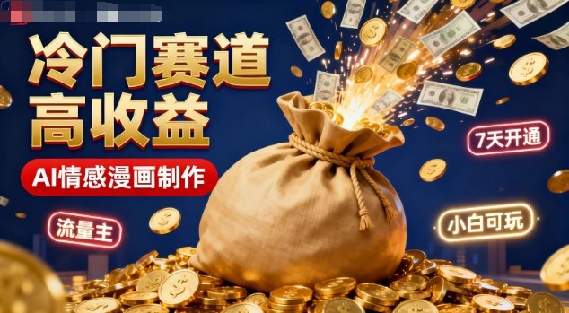 公众号冷门赛道，用AI做情感漫画，7天开通流量主，操作简单，小白可玩-副业吧