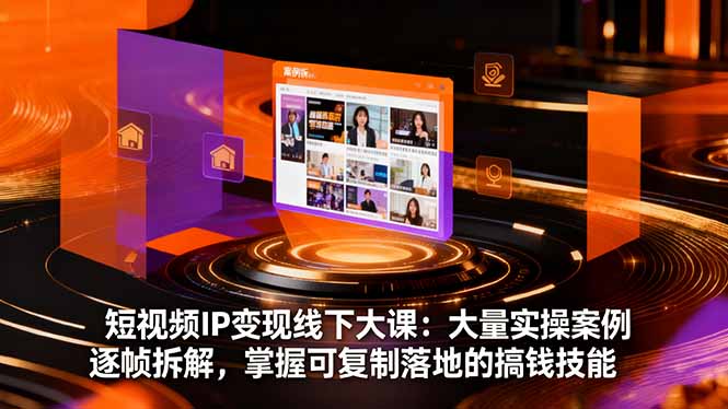 短视频IP变现线下大课：大量实操案例逐帧拆解，掌握可复制落地的搞钱技能-副业吧