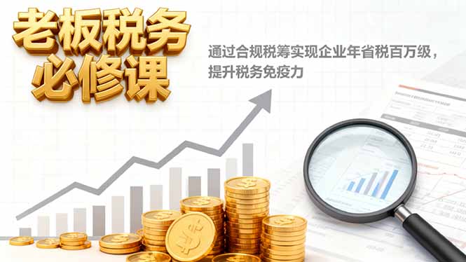 老板税务必修课,通过合规税筹实现企业年省税百万级,提升税务免疫力-副业吧