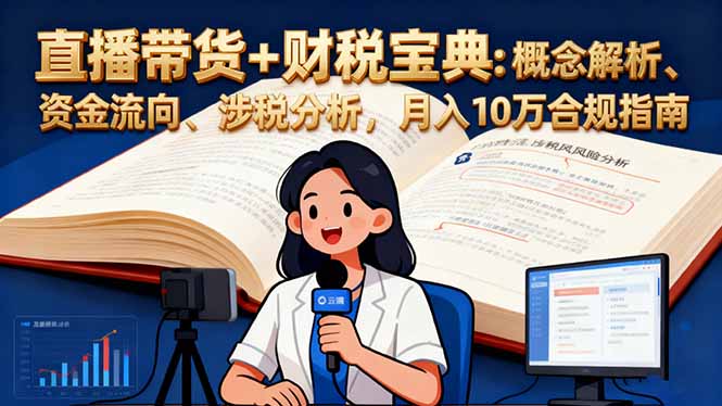 直播带货+财税宝典:概念解析、资金流向、涉税分析,月入10万合规指南-副业吧