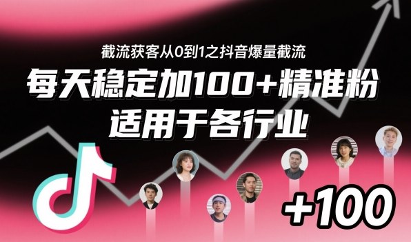 截流获客从0到1之抖音爆量截流,每天稳定加100+精准粉,适用于各行业-副业吧