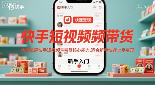 快手短视频带货，快速掌握快手短视频带货核心能力，适合新手快速上手变现-副业吧