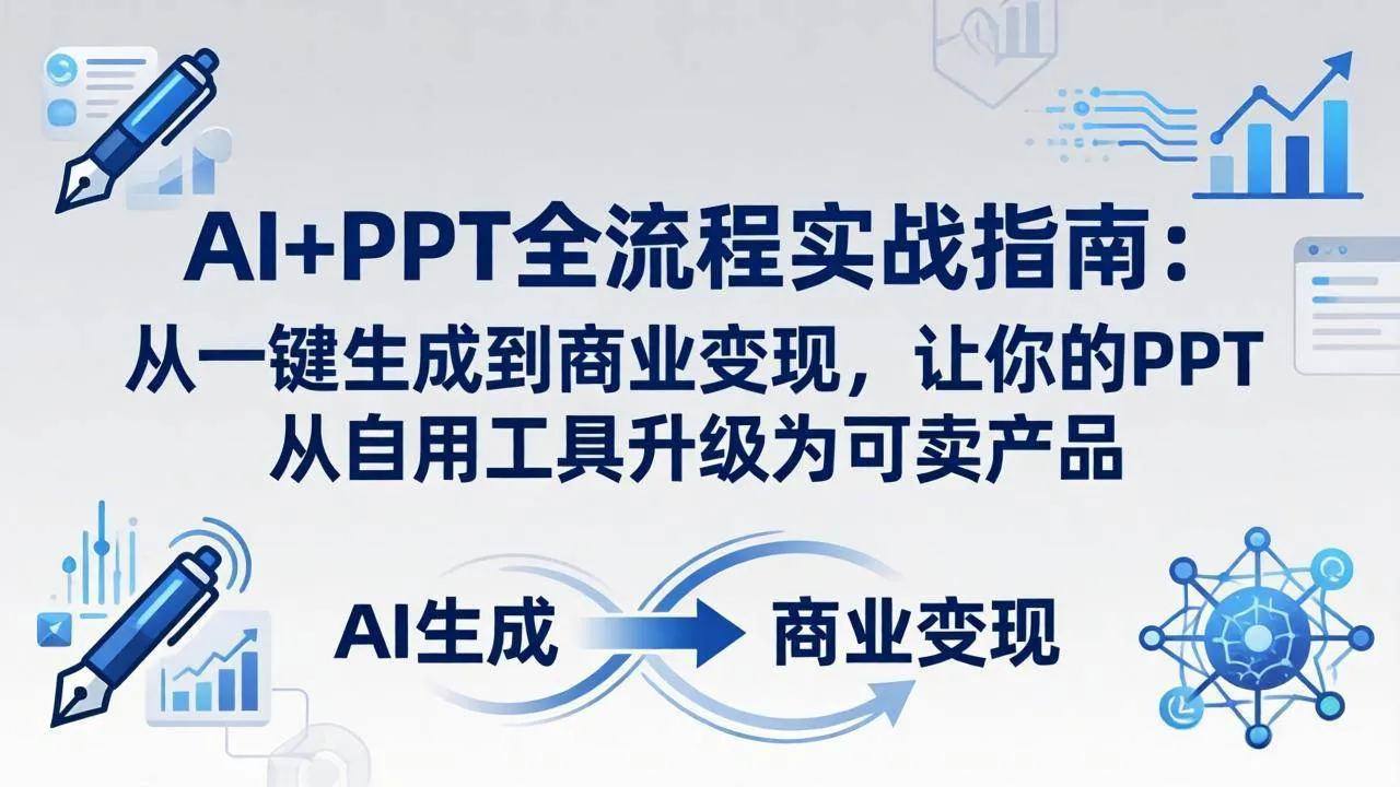 （18142期）AI+PPT全流程实战指南-更新4月21：从一键生成到商业变现，让你的PPT从自用工具升级为可卖产品-副业吧