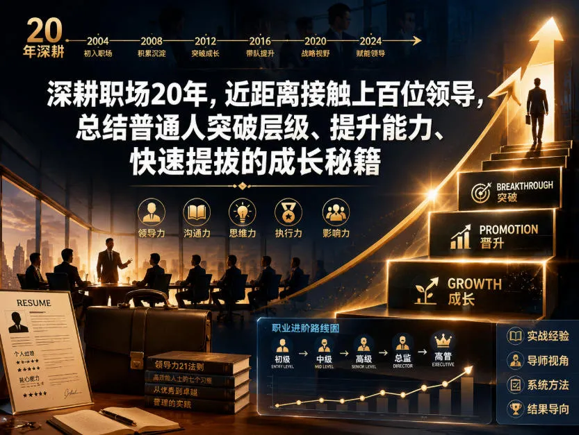 付费文章:深耕职场20年,近距离接触上百位领导,总结普通人突破层级、提升能力、快速提拔的成长秘籍(全网独家干货)-副业吧