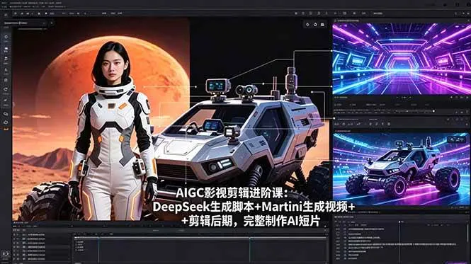 （18475期）AIGC影视剪辑进阶课：DeepSeek生成脚本+Martini生成视频+剪辑后期，完整制作AI短片-副业吧