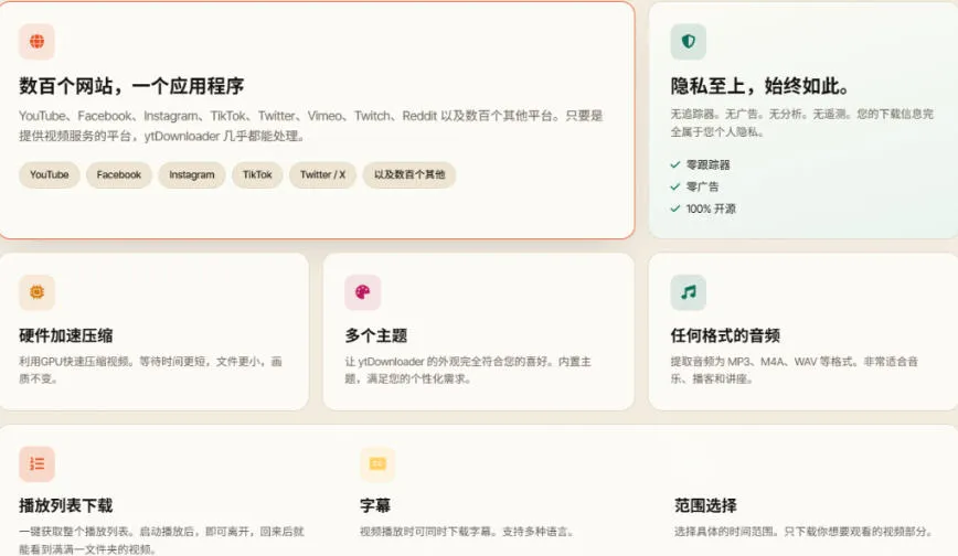 YouTube、B站超100+平台视频免费下载，超级好用，多平台免费开源热门视频下载器ytDownloader-副业吧
