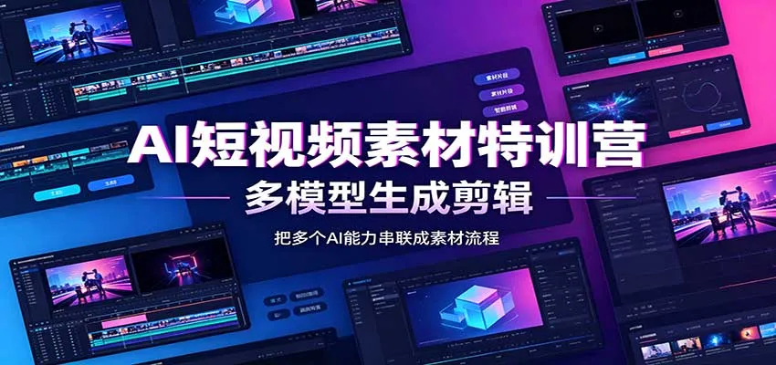AI短视频素材特训营：Codex本地部署实操，多模型生成剪辑，爆量素材挖掘教学-副业吧