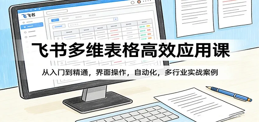 飞书多维表格高效应用课：从入门到精通，界面操作，自动化，多行业实战案例-副业吧