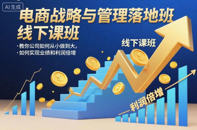 【精】电商战略与管理落地班线下课，教你公司如何从小做到大，如何实现业绩和利润倍增【录音】-副业吧