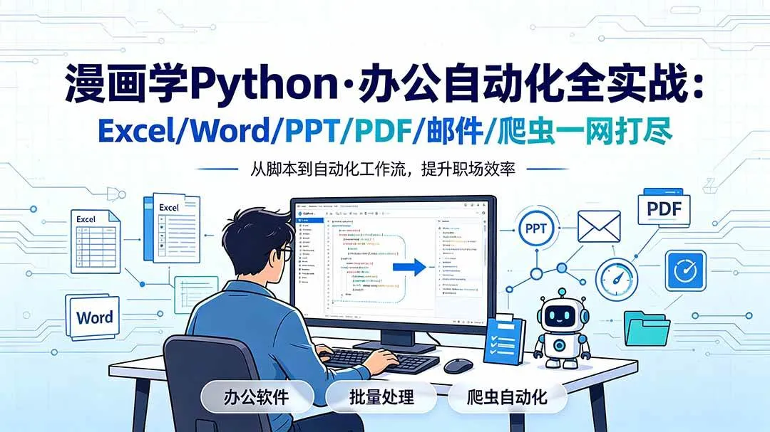(19270期)漫画学Python·办公自动化全实战:Excel/Word/PPT/PDF/邮件/爬虫一网打尽-副业吧