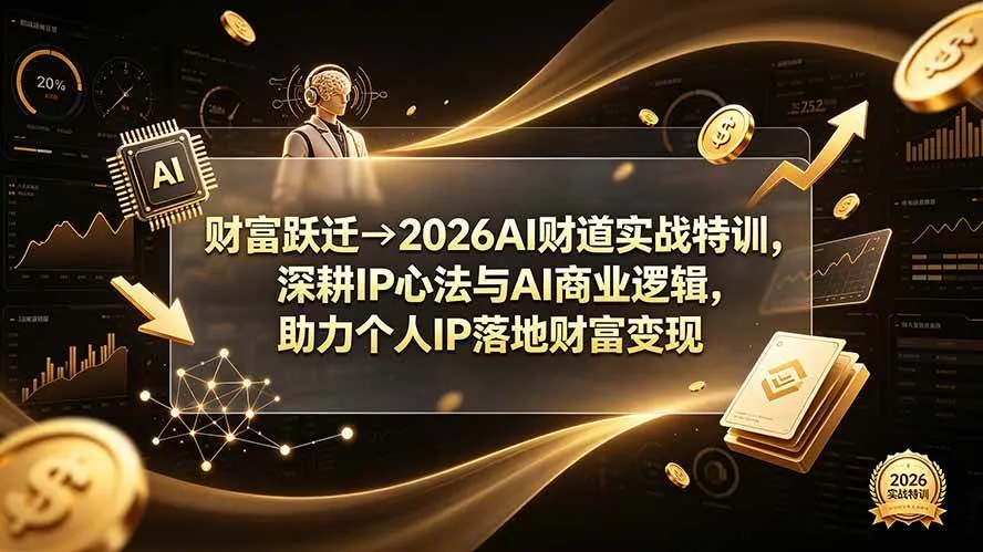 (19547期)财富跃迁→2026AI财道实战特训,深耕IP心法与AI商业逻辑,助力个人IP落地财富变现-副业吧 (19547期)财富跃迁→2026AI财道实战特训,深耕IP心法与AI商业逻辑,助力个人IP落地财富变现-副业吧