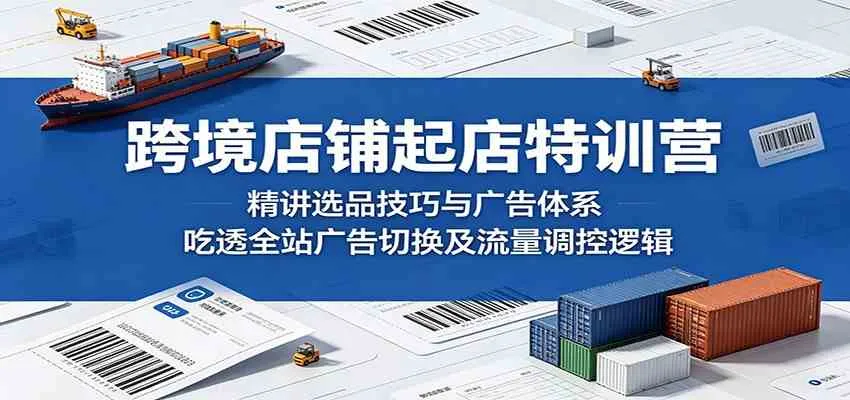 跨境店铺起店特训营:精讲选品技巧与广告体系,吃透全站广告切换及流量调控逻辑-副业吧