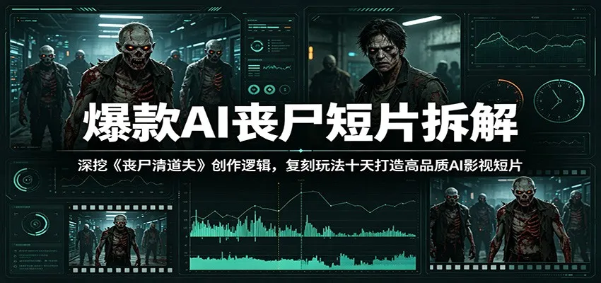 爆款AI丧尸短片拆解：深挖《丧尸清道夫》创作逻辑，复刻玩法快速打造高品质AI影视短片-副业吧