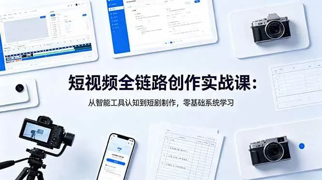 【精】林天宇短视频全链路创作实战课：从智能工具认知到短剧制作，零基础系统学习-副业吧