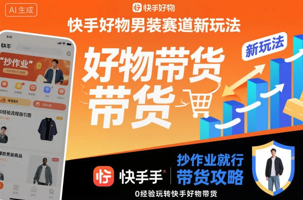 快手好物男装赛道新玩法，抄作业就行，0经验玩转快手好物带货-副业吧