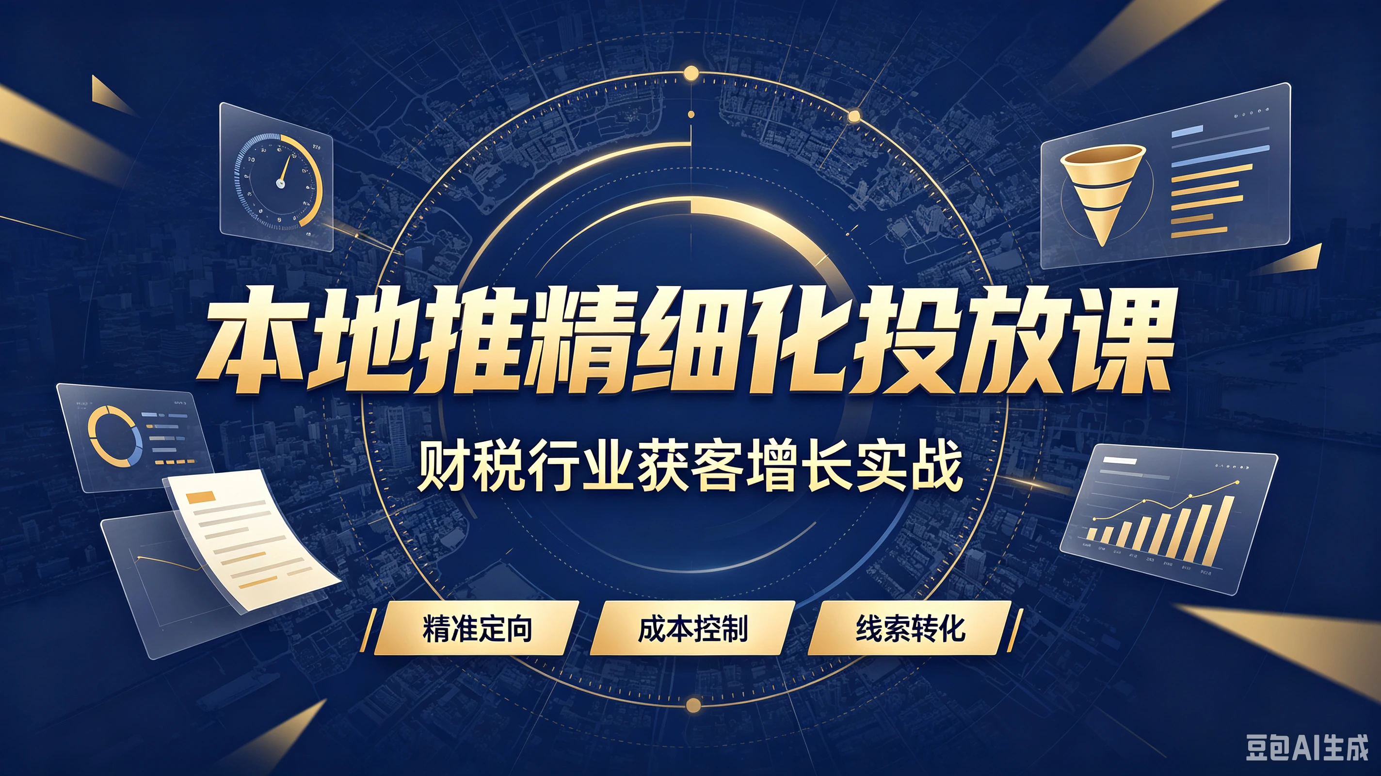 【精】本地推精细化投放课，财税行业获客增长实战，精准定向、成本控制、线索转化-副业吧