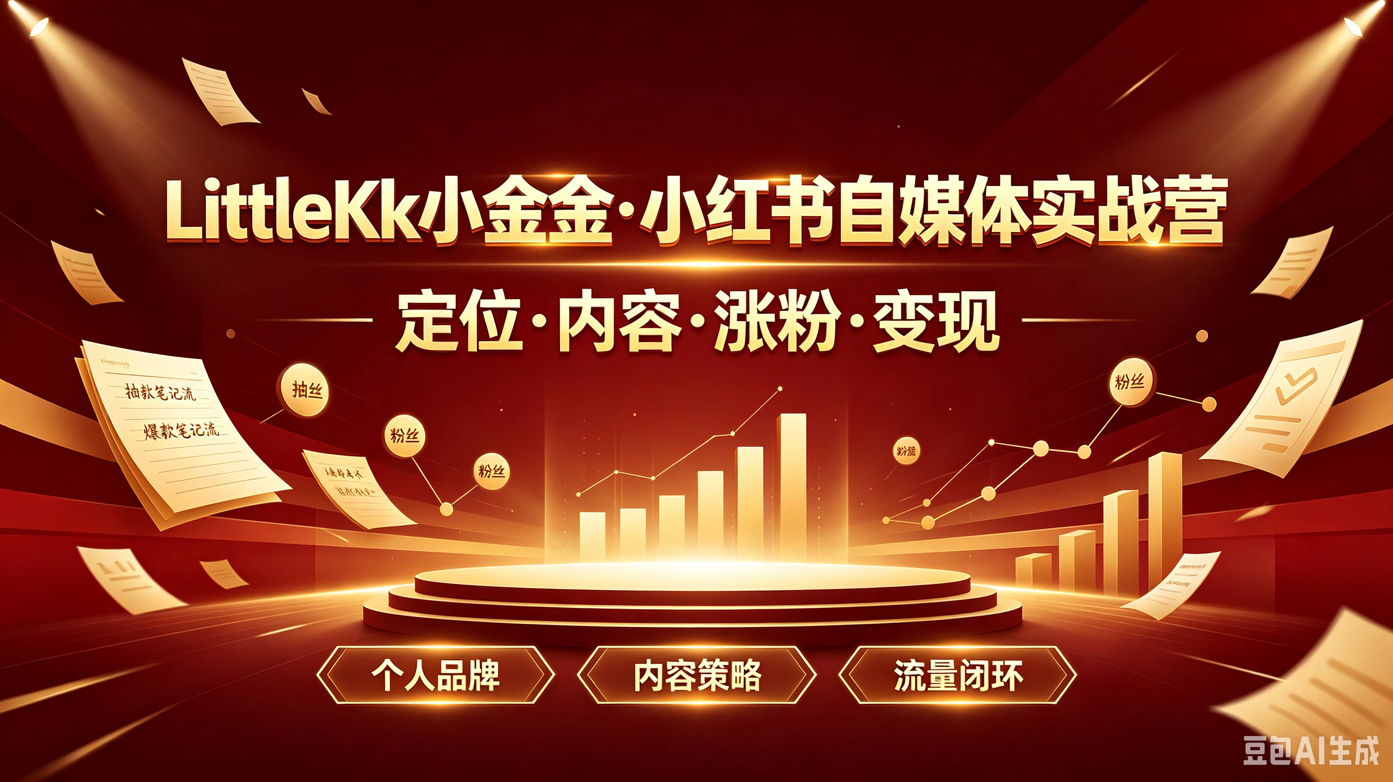 【精】LittleKk小金金·小红书自媒体实战营一定位·内容·涨粉·变现,个人品牌、内容策略、流量闭环-副业吧
