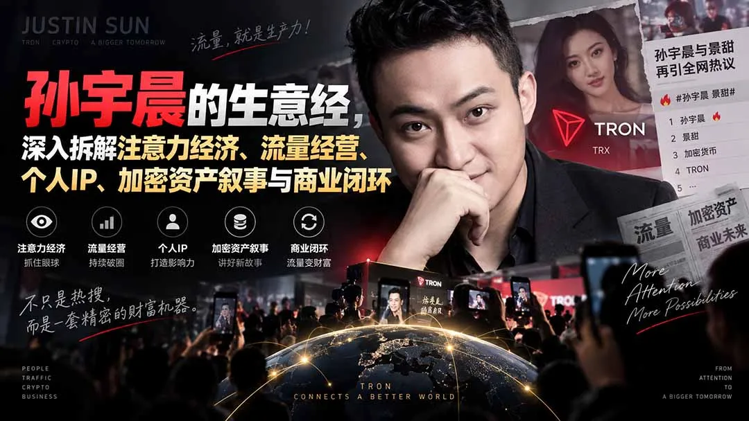 某星球精华文章——孙宇晨的生意经,深入拆解注意力经济、流量经营、个人IP、加密资产叙事与商业闭环-副业吧