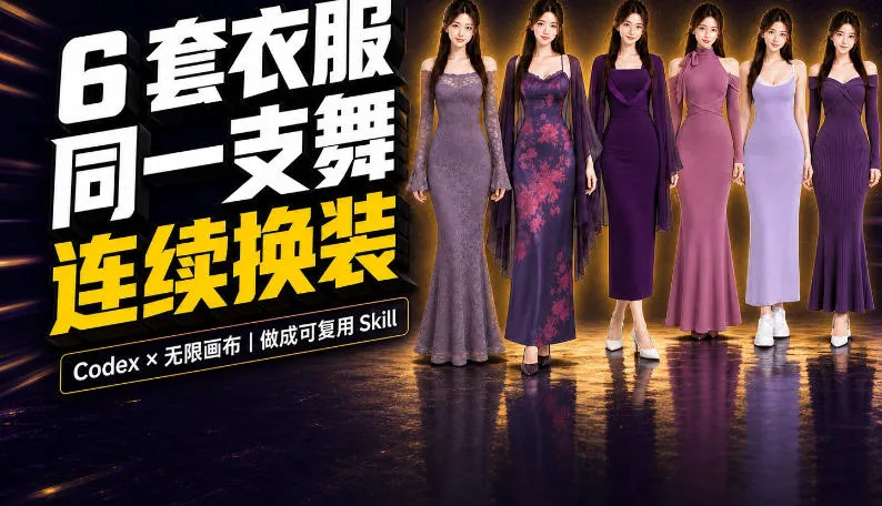 同一支舞,6套衣服按顺序切换:我把服装换装视频做成了一个Skill-副业吧