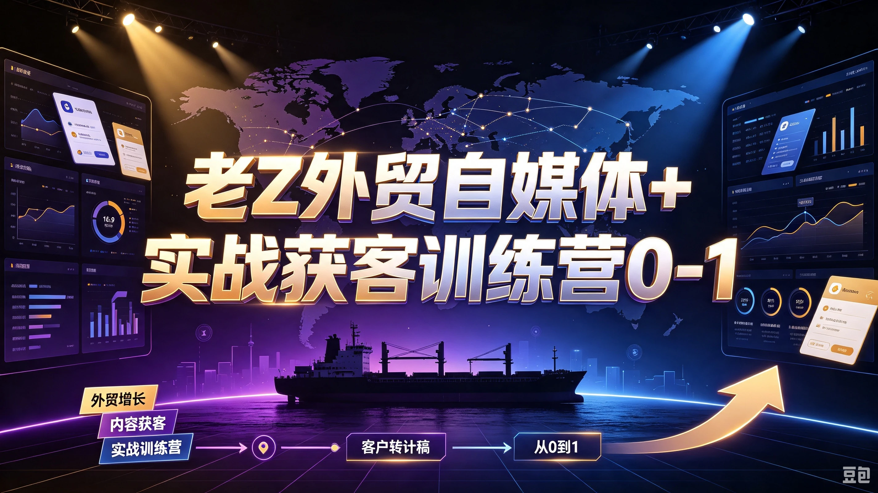 老Z外贸自媒体+实战获客训练营0-1,掌握谷歌社媒精准获客,系统学习外贸开发信报价收款货代全链路-副业吧