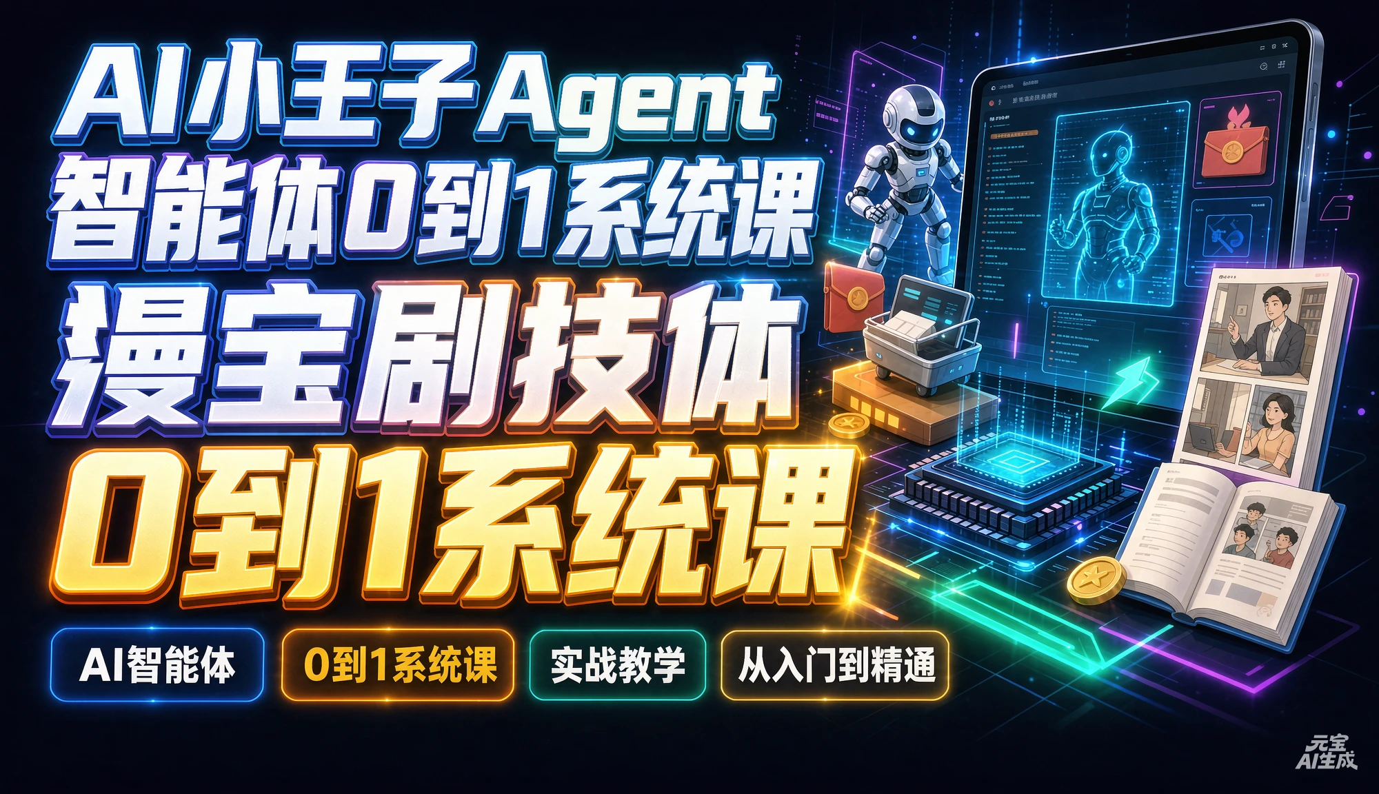 【精】AI小王子Agent智能体0到1系统课，AI智能体实战教学从入门到精通-副业吧