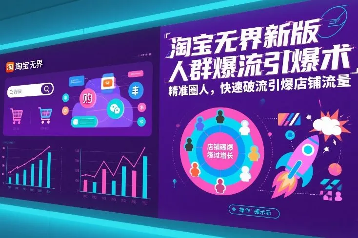 淘宝无界新版人群爆流引爆术，精准圈人，快速破流引爆店铺流量-副业吧
