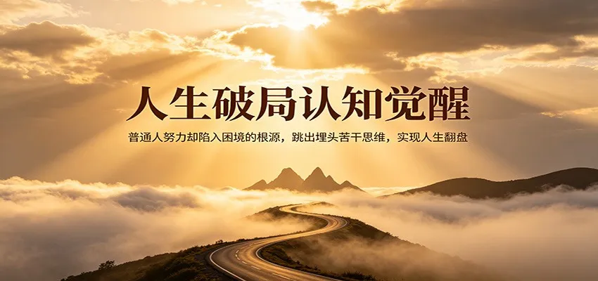 人生破局认知觉醒，普通人努力却陷入困境的根源，跳出埋头苦干思维，实现人生翻盘-副业吧