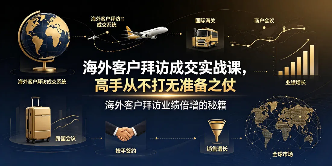 海外客户拜访成交实战课,高手从不打无准备之仗,海外客户拜访业绩倍增的秘籍-副业吧