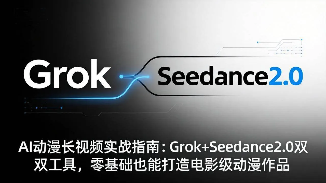 （18153期）AI动漫长视频实战指南：Grok+Seedance2.0双工具，零基础也能打造电影级动漫作品-副业吧