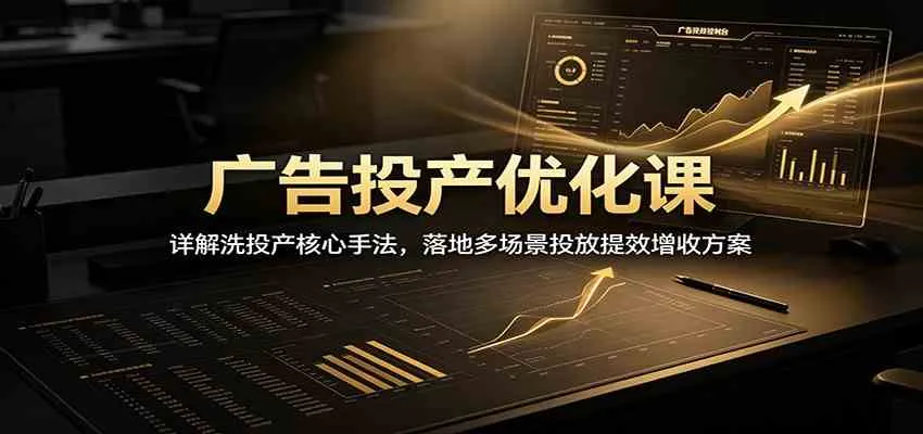 广告投产优化课：详解洗投产核心手法，落地多场景投放提效增收方案-副业吧
