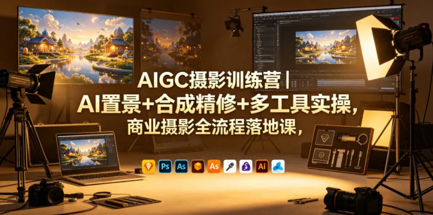 AIGC摄影训练营｜AI置景+合成精修+多工具实操，商业摄影全流程落地课-副业吧