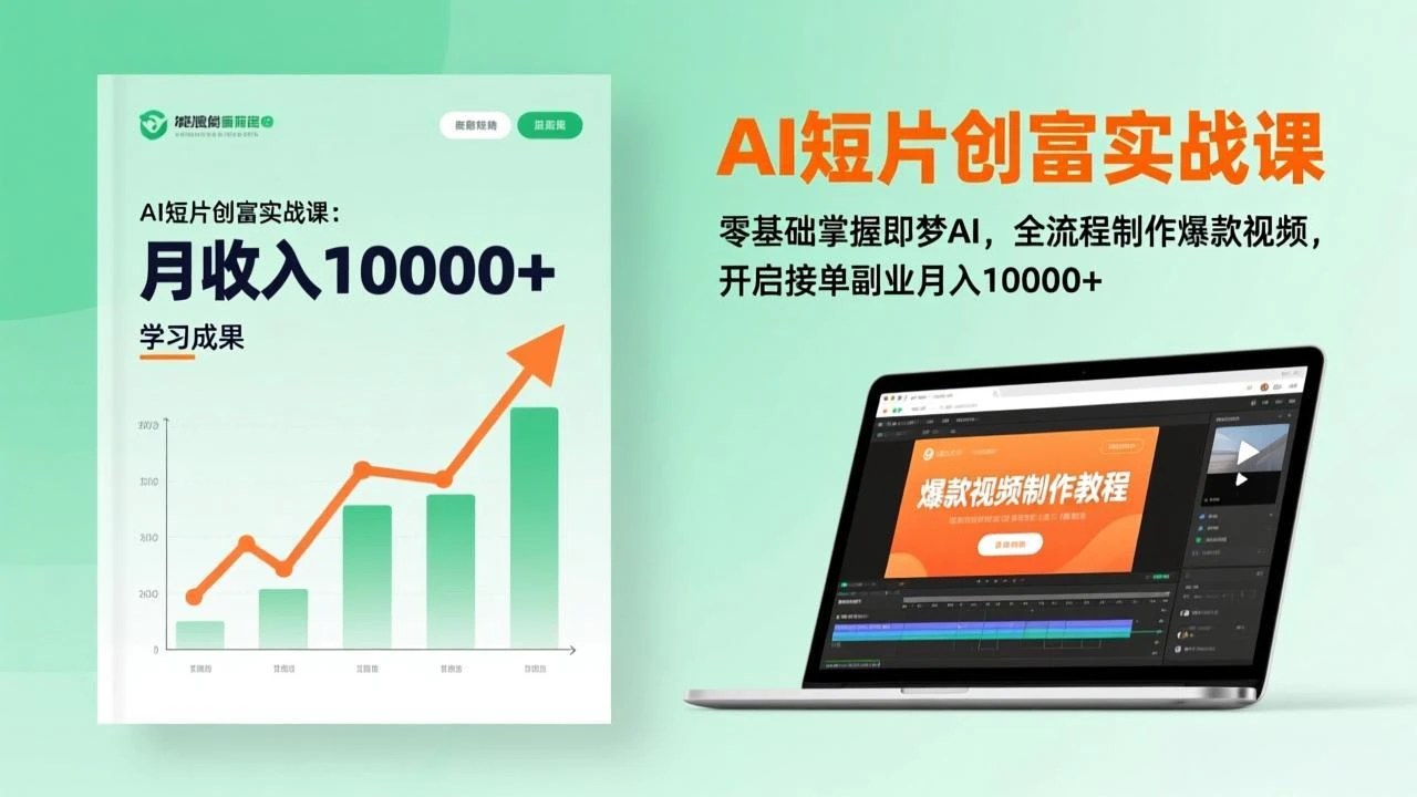 【精】AI短片创富实战课：零基础掌握即梦AI，全流程制作爆款视频，开启接单副业月入10000+(更新)-副业吧