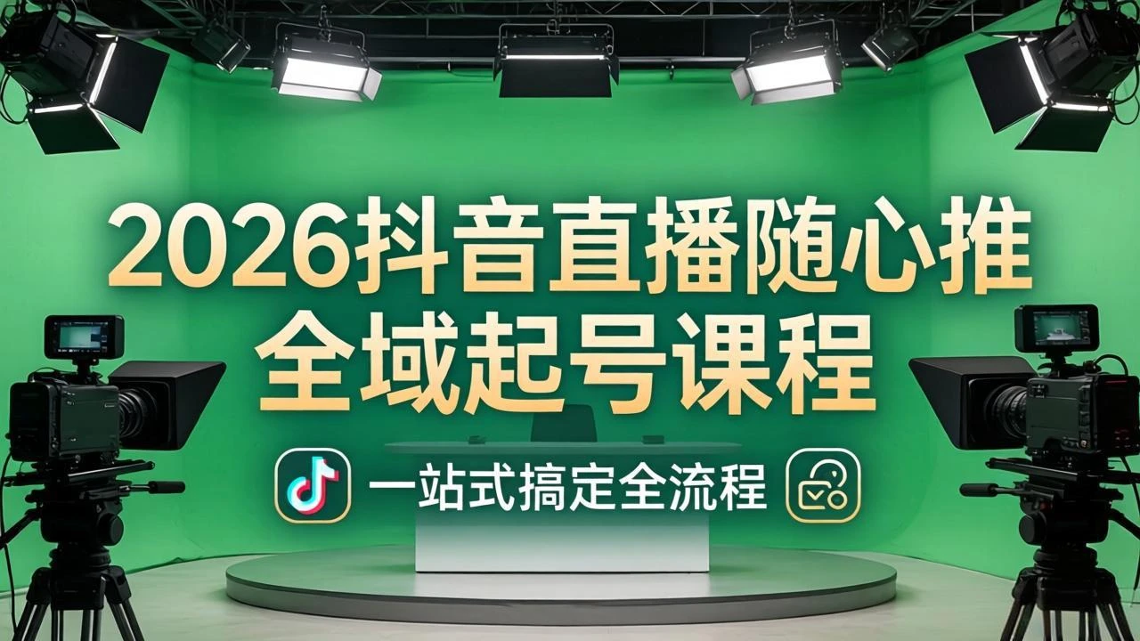 【精】2026抖音直播随心推全域起号课程：一站式搞定直播起号、稳号、放量全流程(更新4月-副业吧